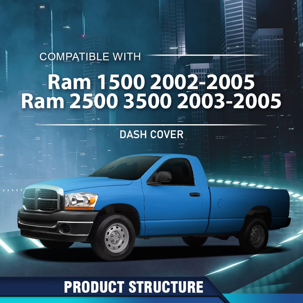 PIT66 Dash Cap Cover Fit 2002-2005 Ram 1500/2003-2005 Ram 2500 3500 Blue