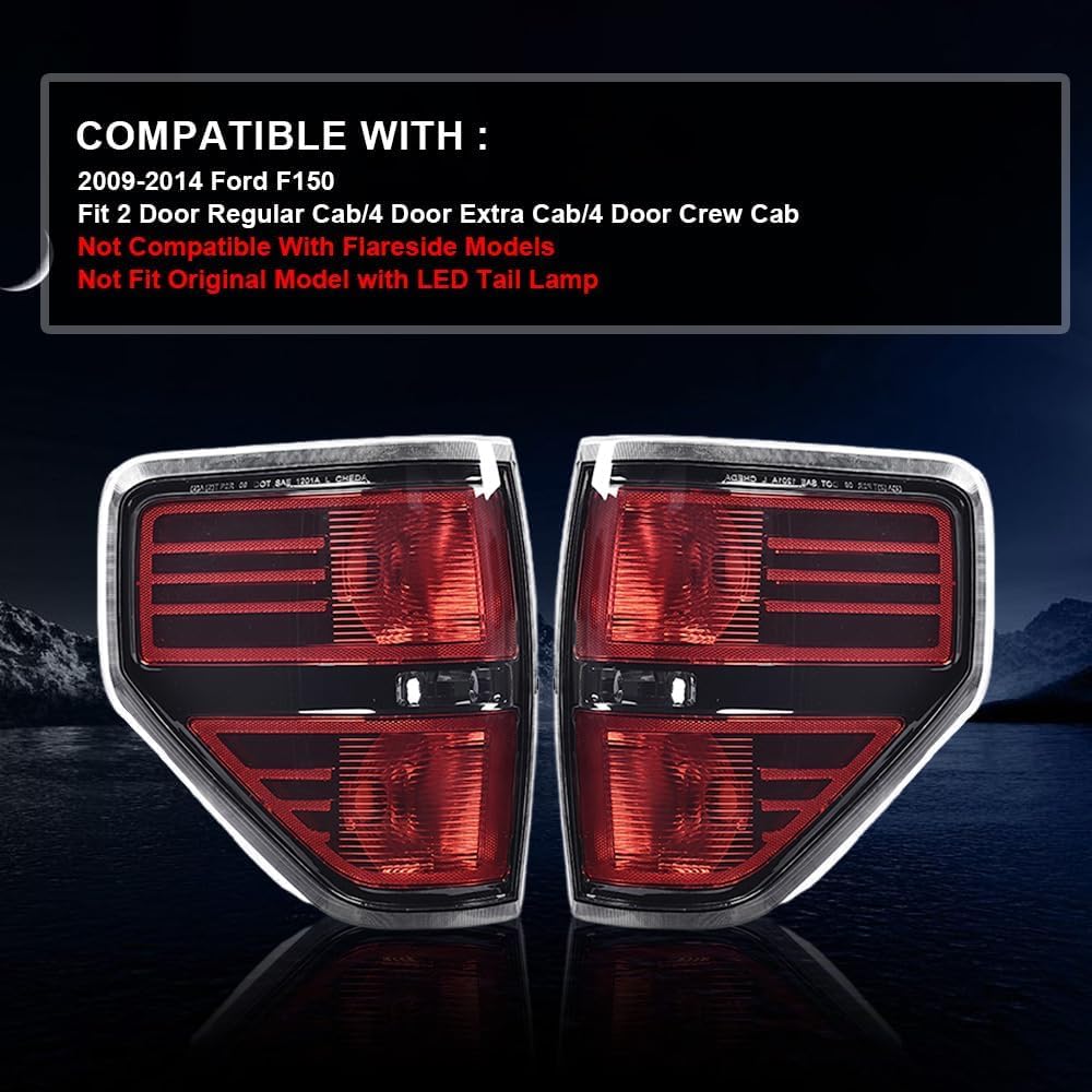 PIT66 Headlights and Tail Lights Assembly Fit 2009-2014 Ford F150