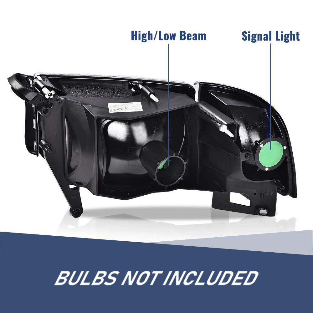 PIT66 Halogen Headlights Assembly Pair Fit 1994-2001 Ram 1500