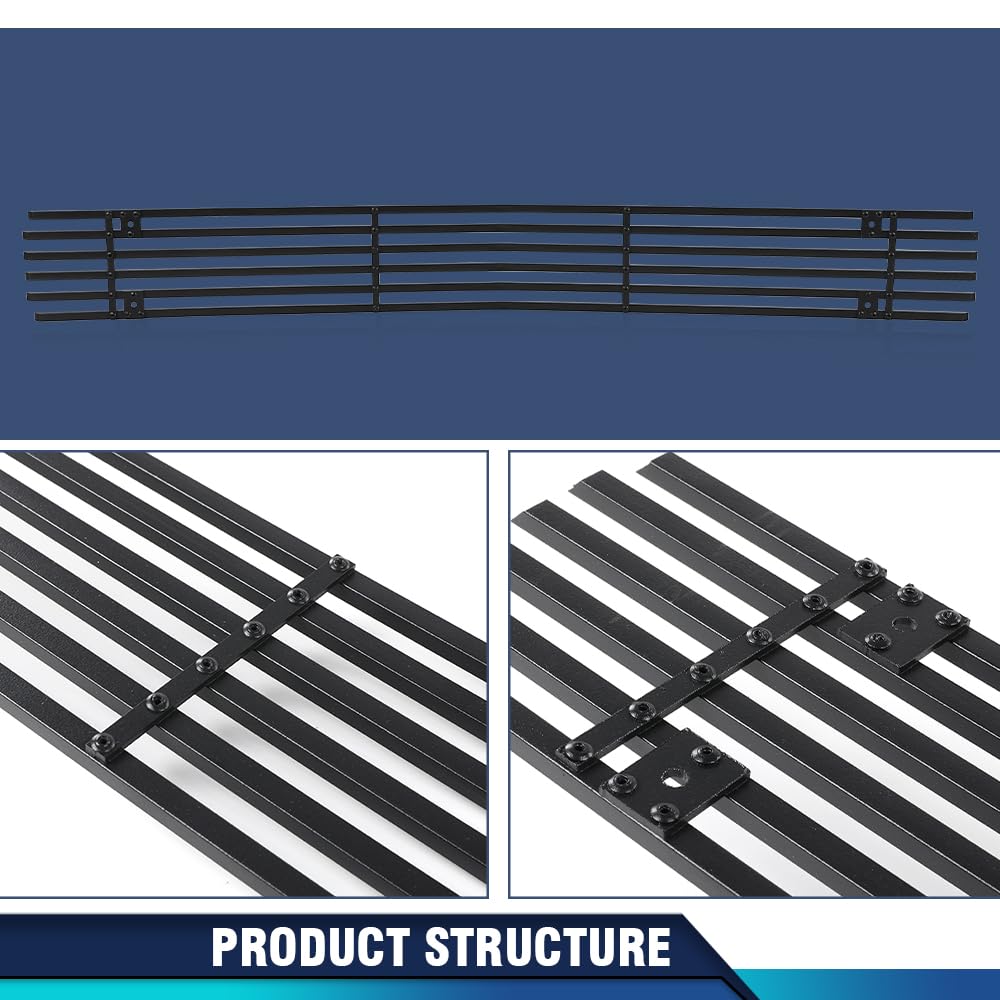 PIT66 Billet Grill Grille Insert Compatible with Chevy Suburban/Tahoe 1994-1999 Fit Chevy C/K Pickup & Chevy Blazer 1994-1999 Stainless Steel Black