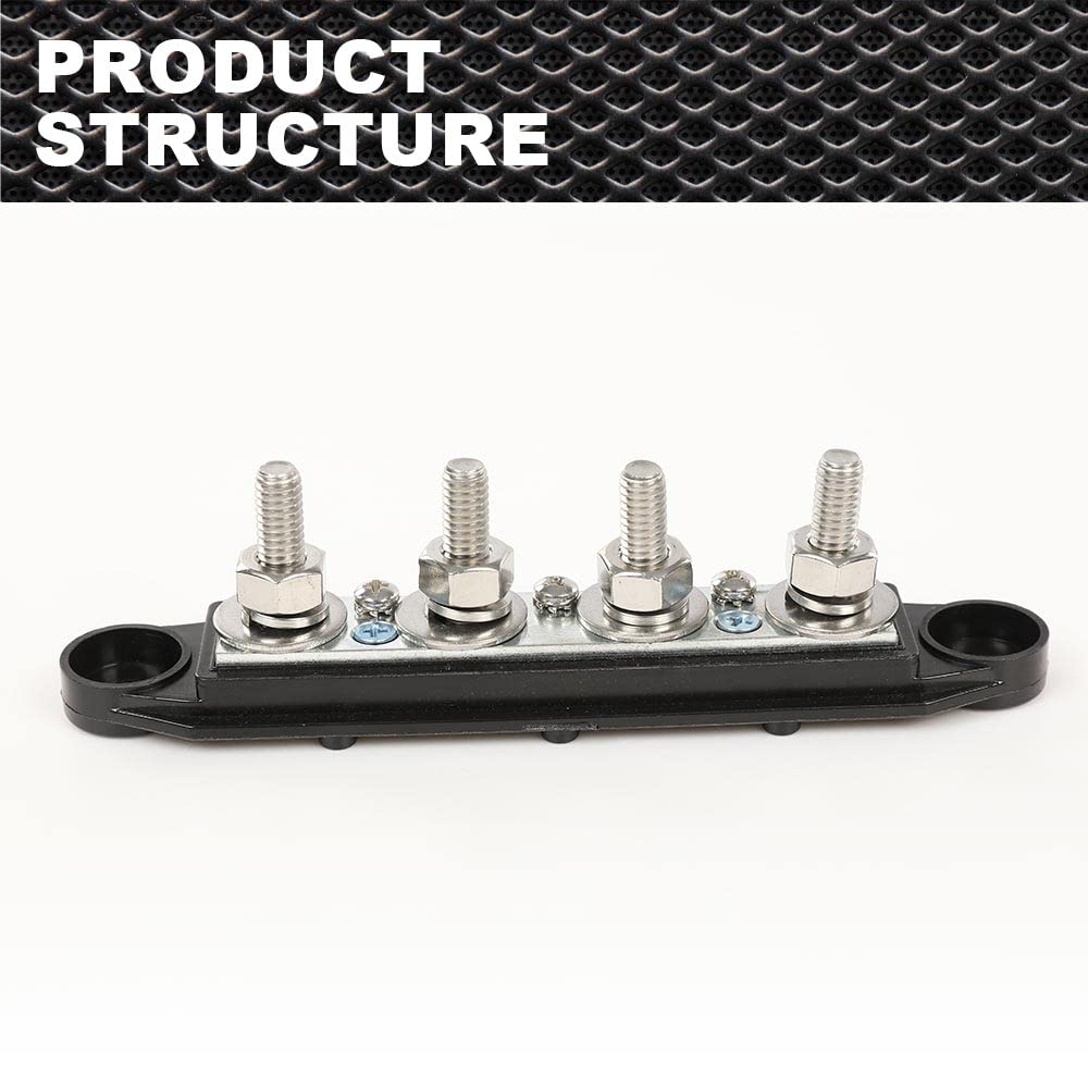 PIT66 12V 250A Power Distribution Block Bus Bar w/ 4 x 5/16"(M8) Studs,4