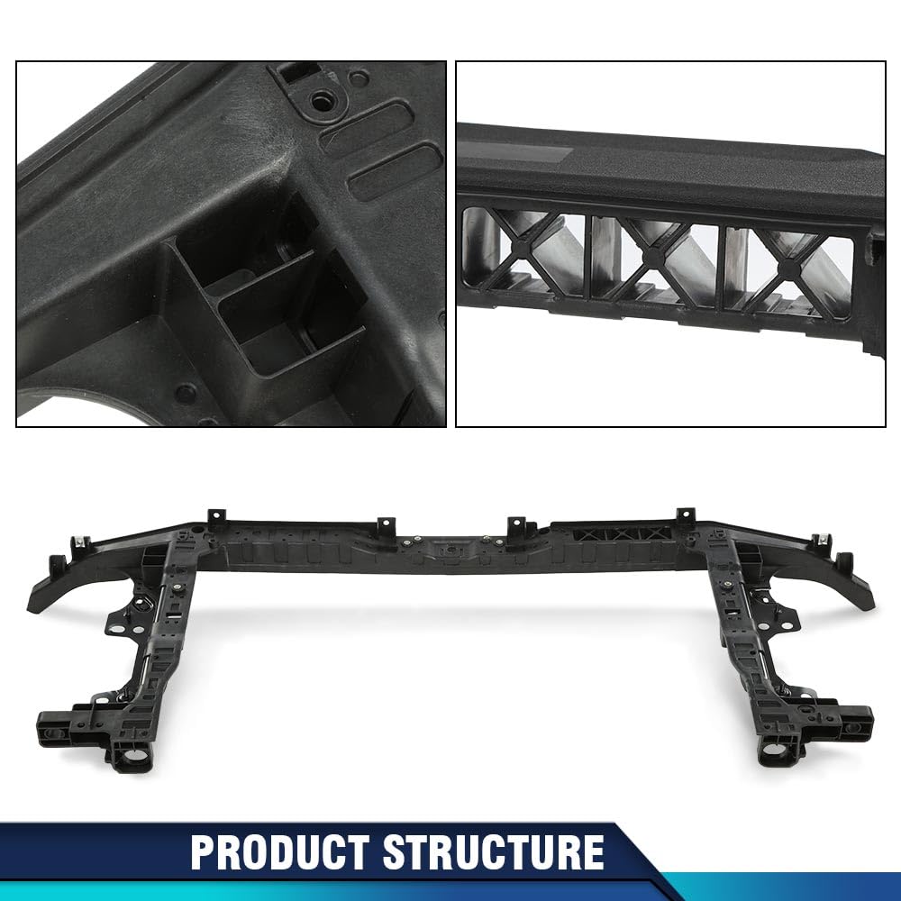PIT66 Front Radiator Support Assembly Compatible with Hyundai Elantra 2021 2022 2023 HY1225222, 64101AB000 Black