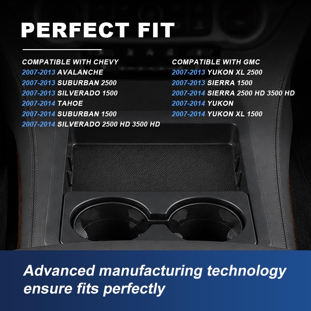 PIT66 Center Console Tray Cup Holder Bezel Fit Silverado Sierra 2007-2013
