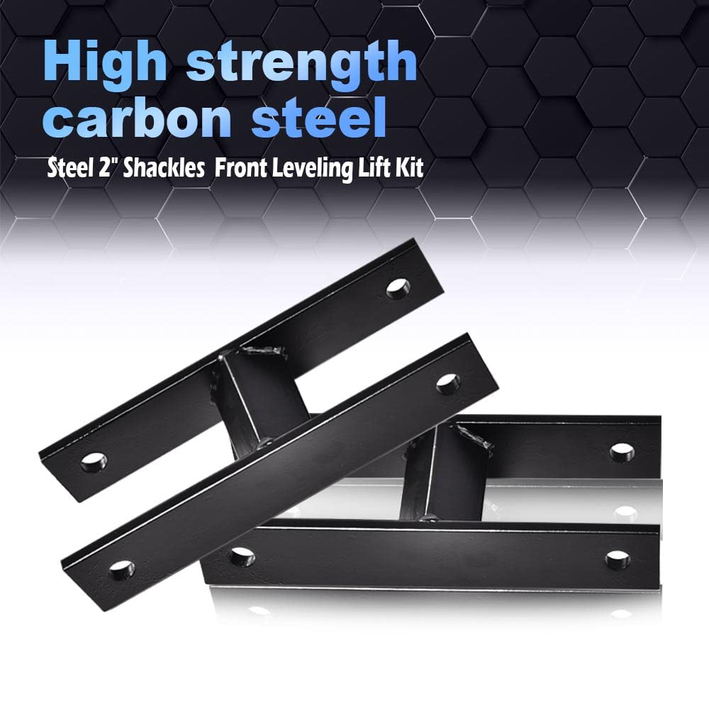 PIT66 4x4 Steel 2" Shackles Front Leveling Lift, Compatible with 99-04 Ford Super Duty/00-05 Ford Excursion