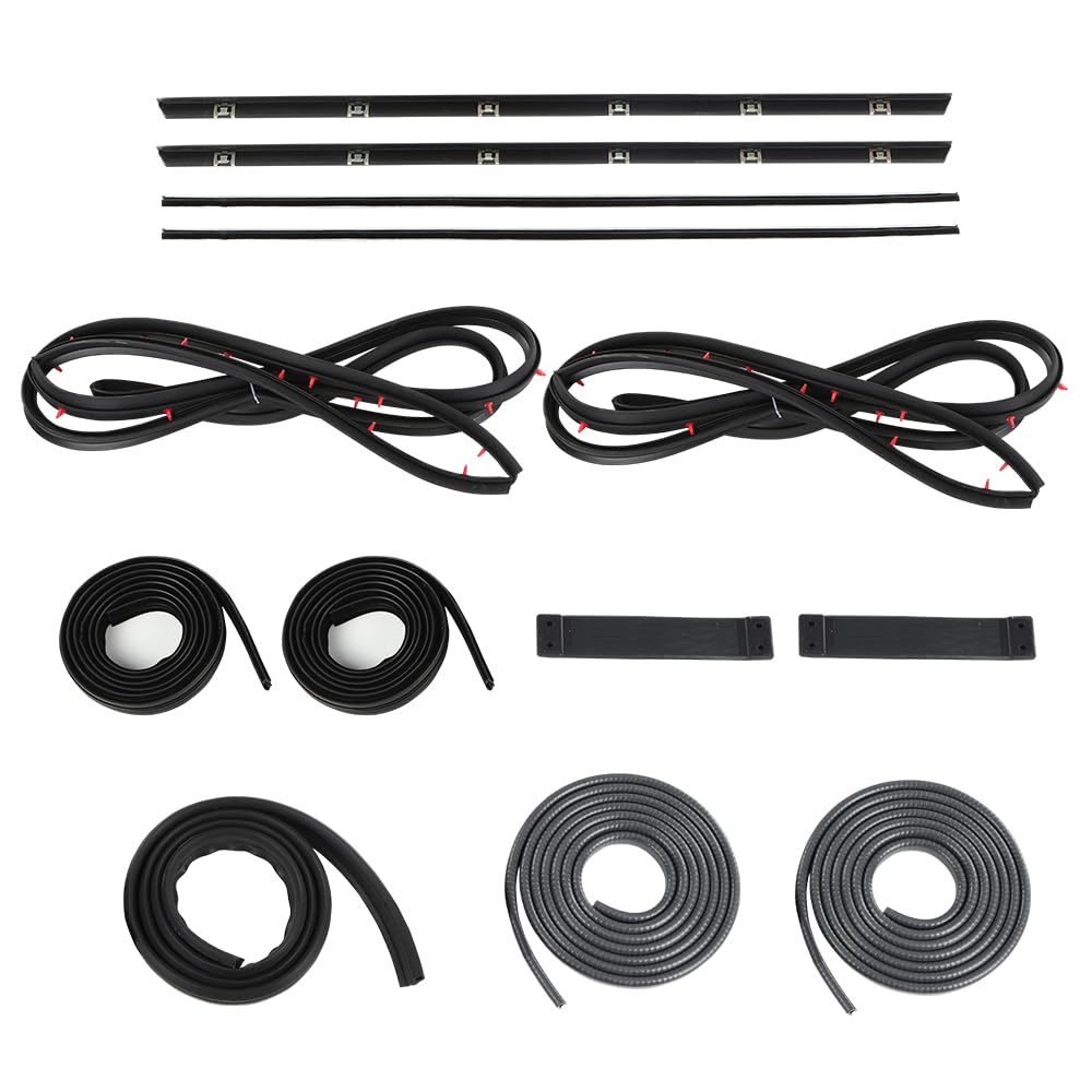PIT66 Door Window Trim Molding Seal Garnish Whisker Set