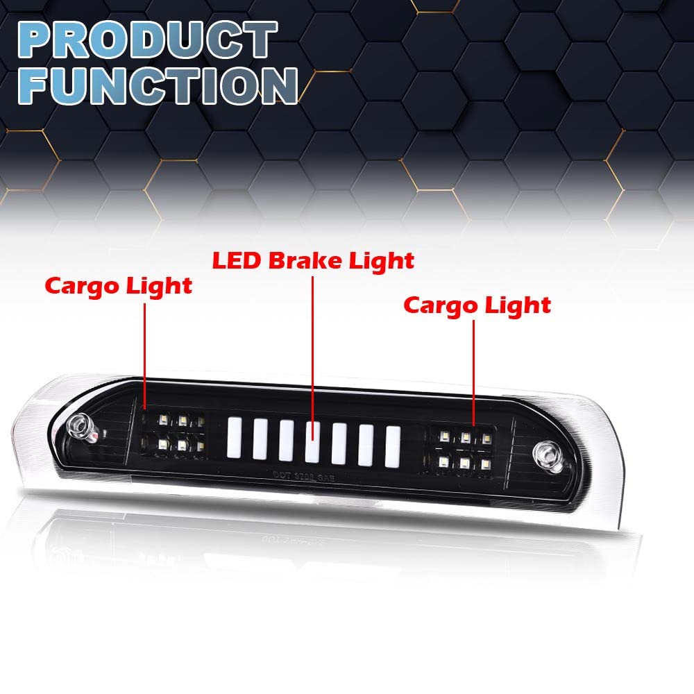 PIT66 LED 3rd Brake Light Fit Dodge Ram 1500 2002-2008 Black Housing