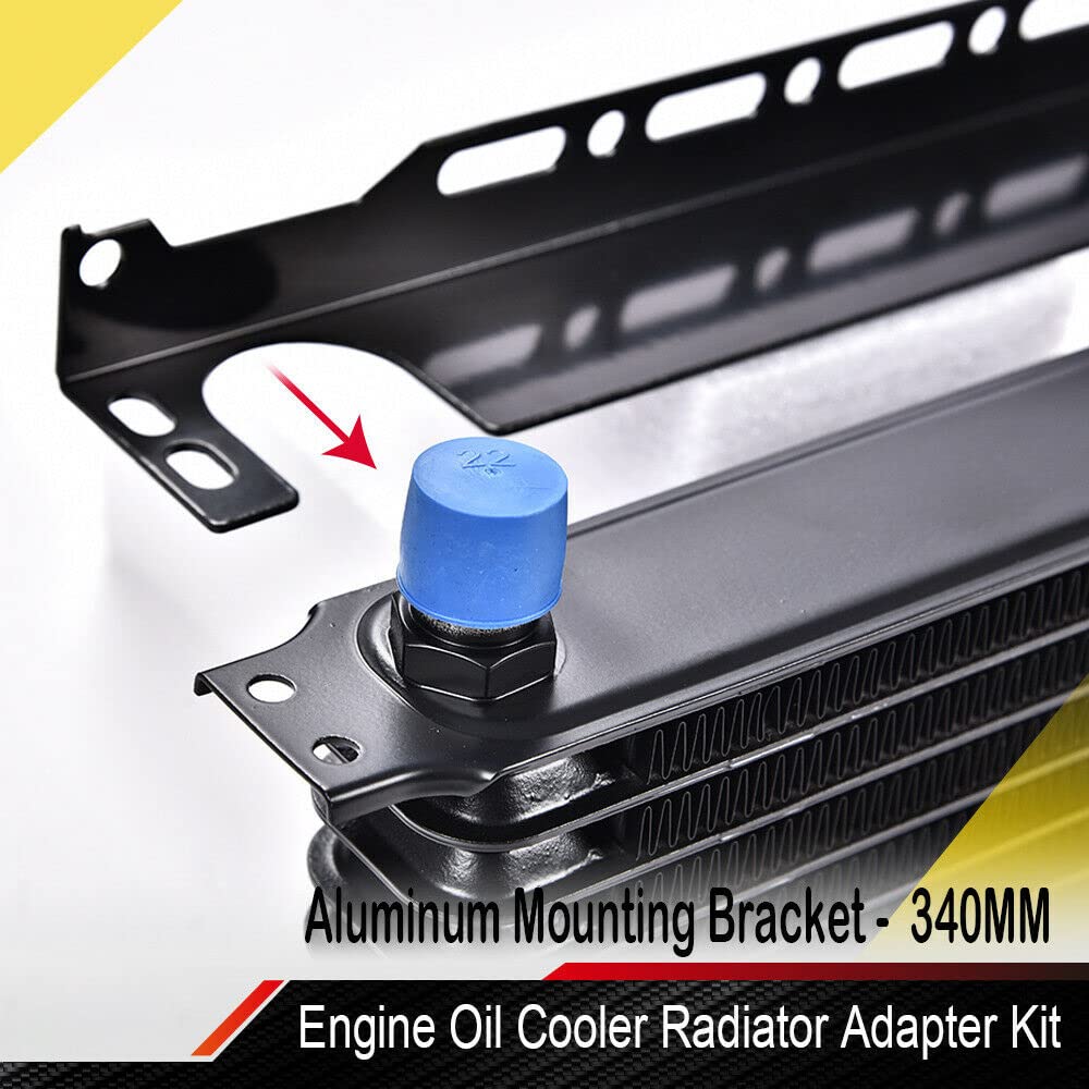 PIT66 340MM Aluminum Mounting Bracket Engine Oil Cooler Radiator Adapter Kit Compatible with Japanese Model（Universal Long-Style，Oil Cooler Not Include ）