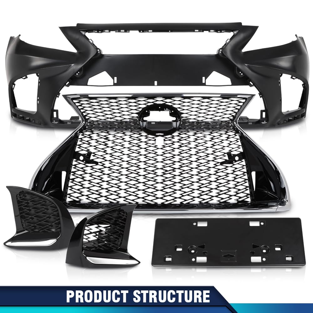 PIT66 Front Bumper Set Fit 2007-2009 LX LS460 to 18+ LS F-Sport Style