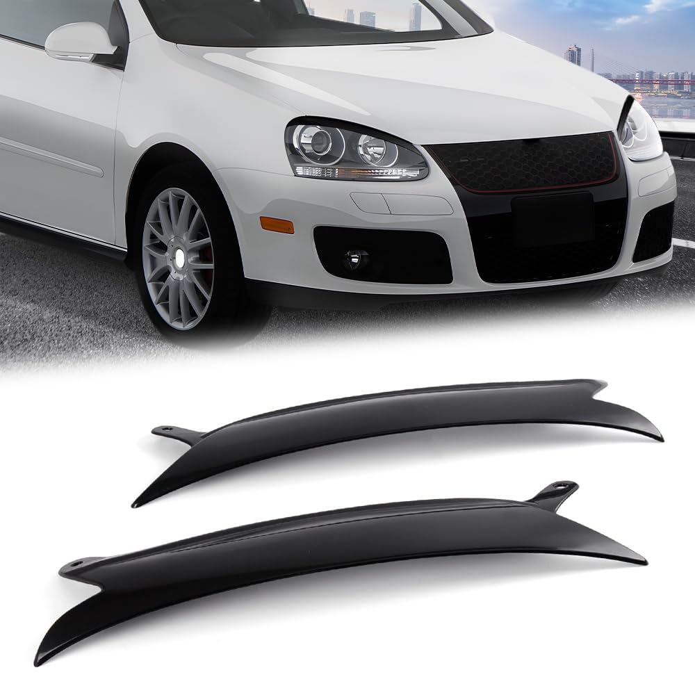 PIT66 Headlight Eyebrows Eyelids Trim Cover Compatible with VW Golf GTI Jetta R32 Rabbit MK5 2006-2009 Headlight Cover