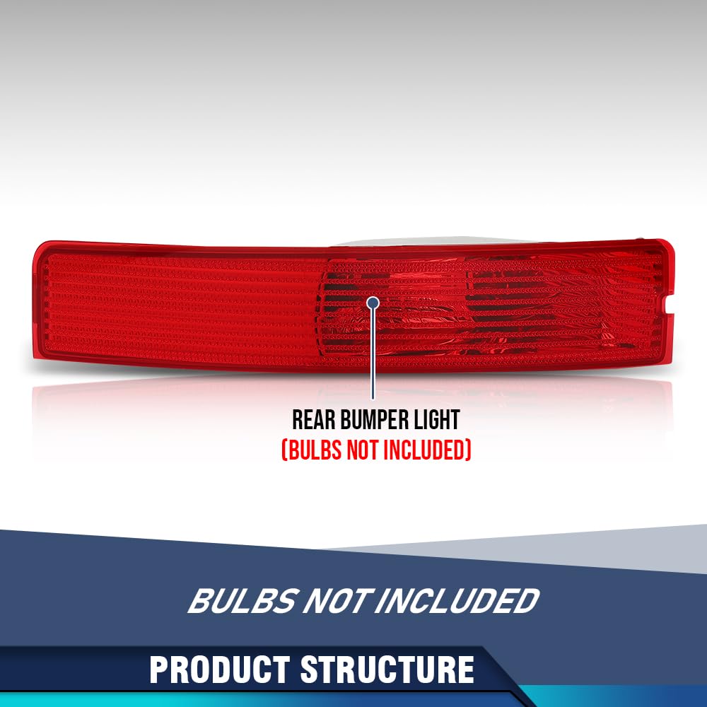 PIT66 Rear Bumper Reflector Left Driver Side Compatible with Volvo XC90 2007 2008 2009 2010 2011 2012 2013 2014 30678970 Red