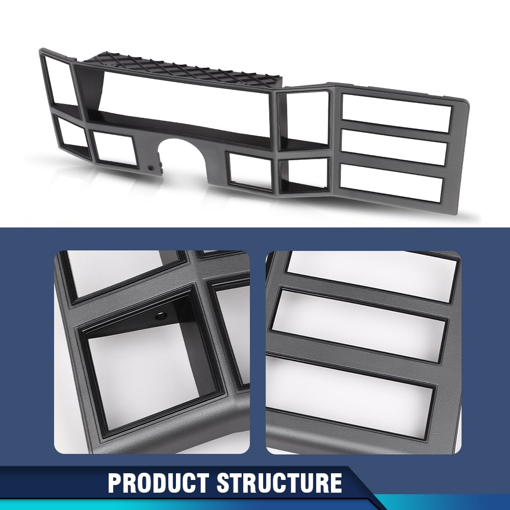 PIT66 Dash Bezel Radio Surround Trim Fit Cherokee XJ 1984-1996 Gray Silver