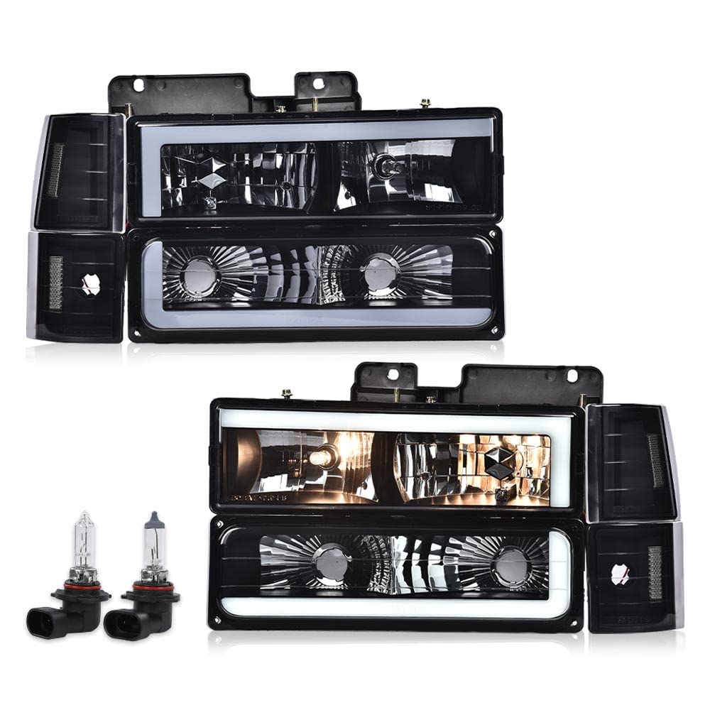 PIT66 LED DRL Headlight Assembly Fit 1994-1998 Chevy C10 C/K 1500 2500 3500