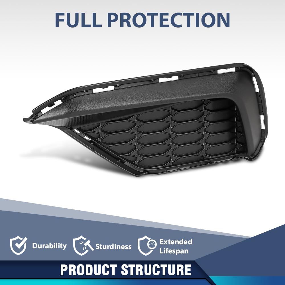 PIT66 Front Fog Light Cover Driver Left Side 1 PC, FO1038237 Black