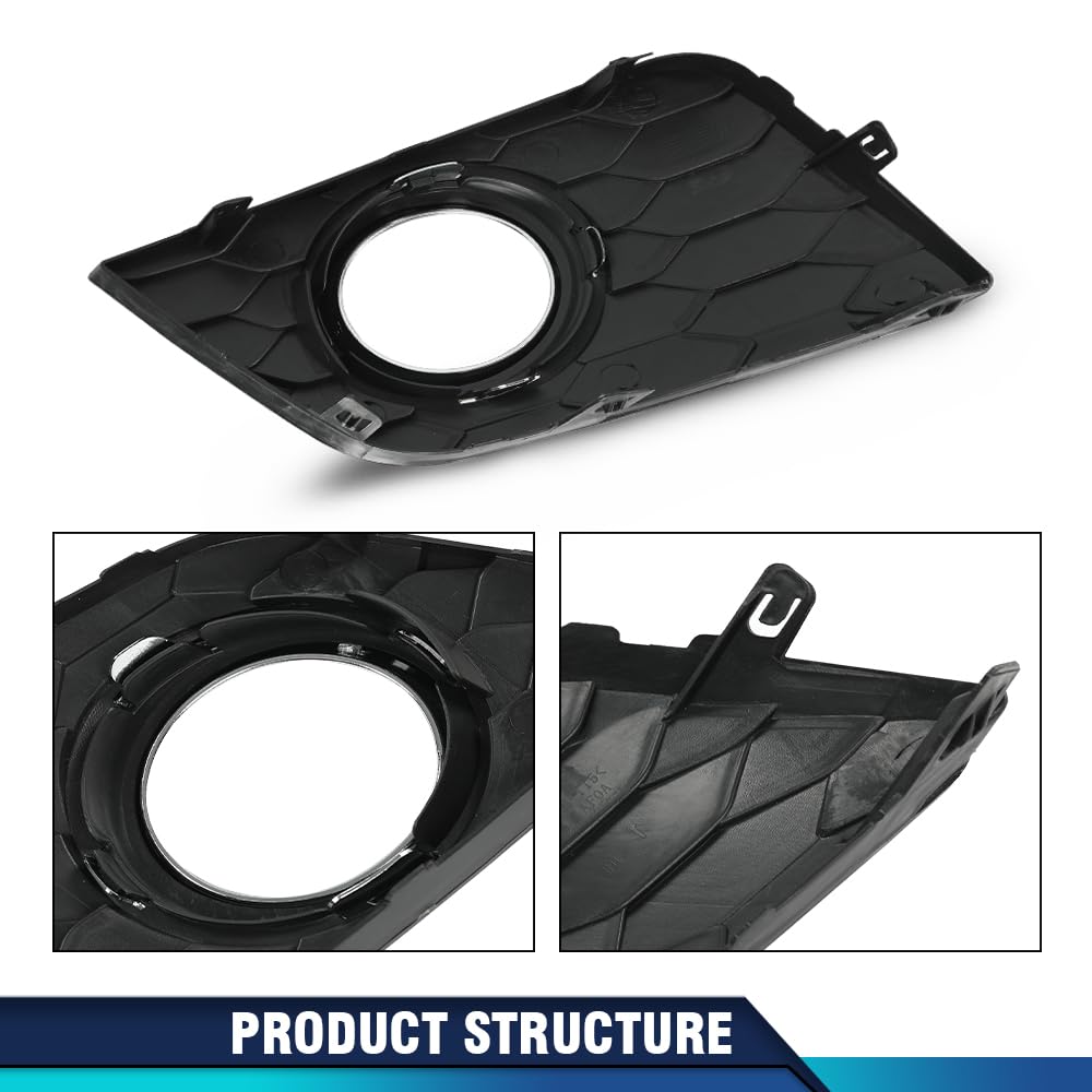 PIT66 New Pair Front Bumper Fog Light Lamp Frame Covers w/Hole Chrome Compatible with Nissan Sentra 2016-2019 622564AF0B 622574AF0B NI1039142 NI1038142 Fog Lamp Accessories