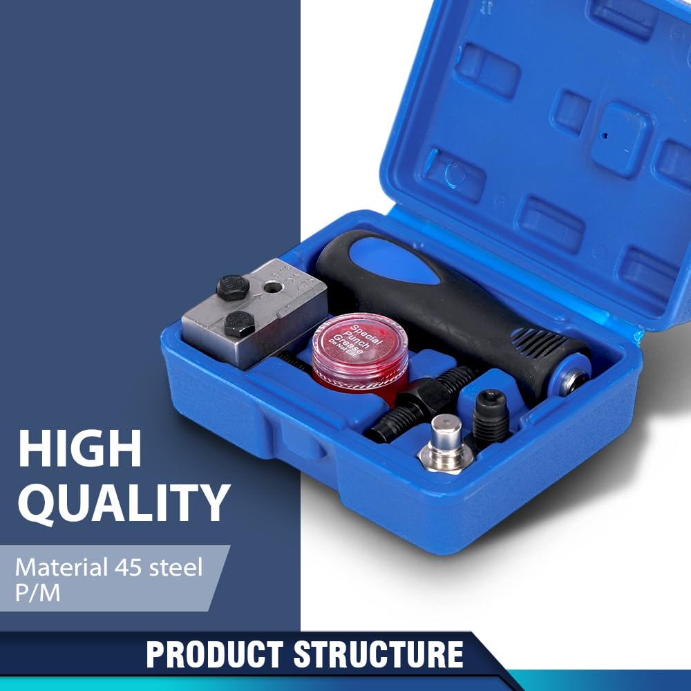 PIT66 3/16 Inch Brake Line Flaring Tool Kit, Double Flare Adapter for SAE