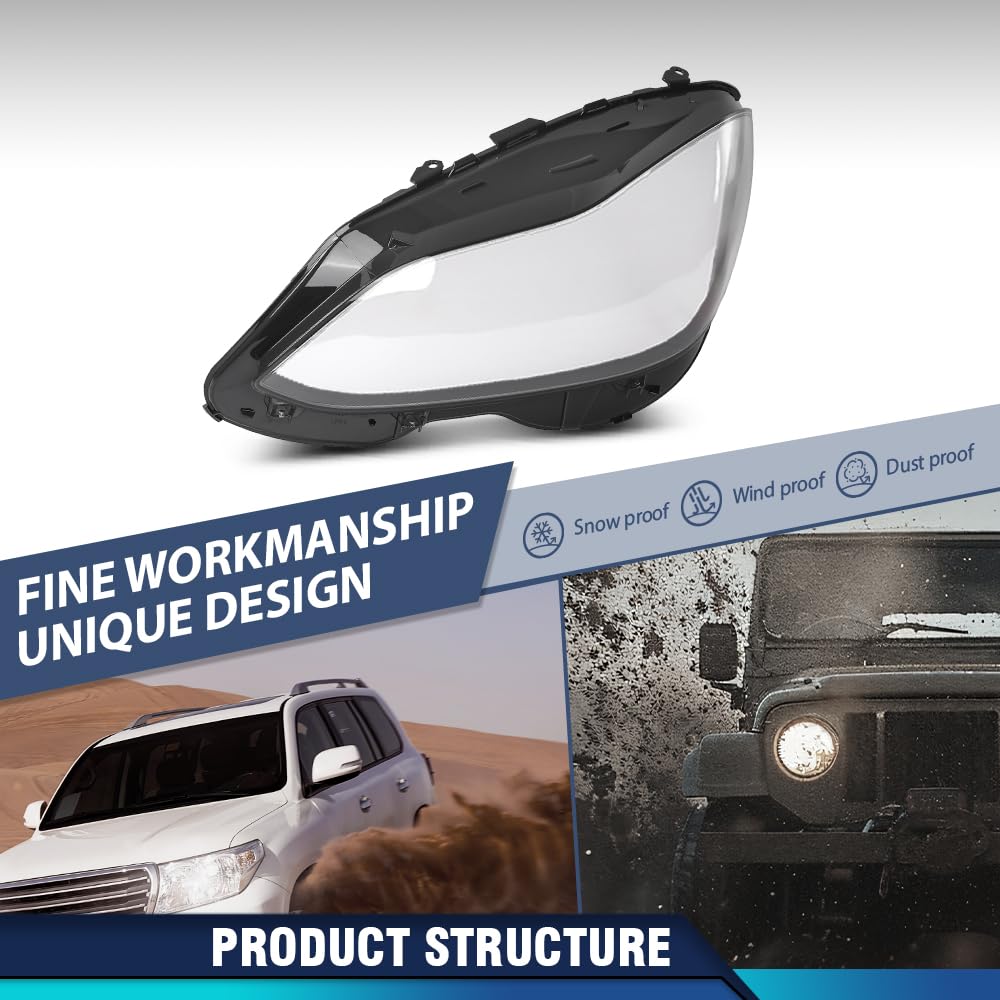 PIT66 Headlight Lens Cover Left Side, Headlamp Len Cover Clear Len