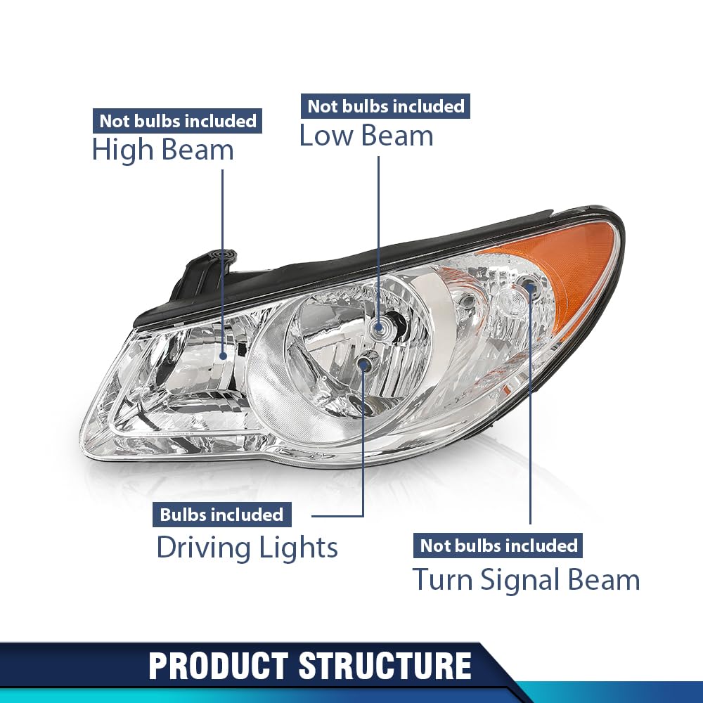 PIT66 Front Headlight Assembly Headlamp w/o Bulb Left Driver Side