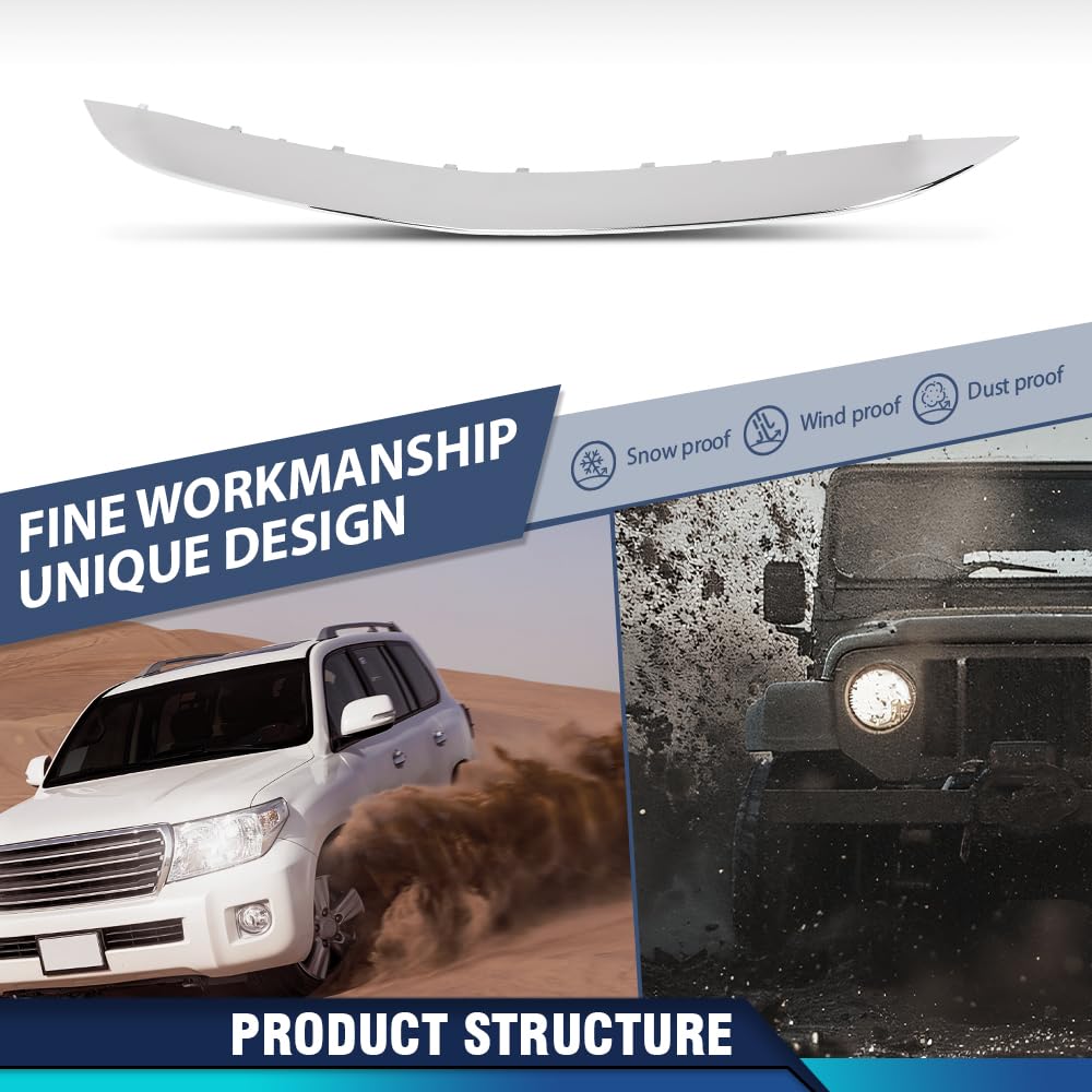 PIT66 Front Center Bumper Molding Trim, MB1037109 Silver