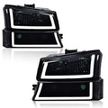 PIT66 LED DRL Headlights Fit 2003-2006 Chevy Silverado 1500/2500/3500 HD
