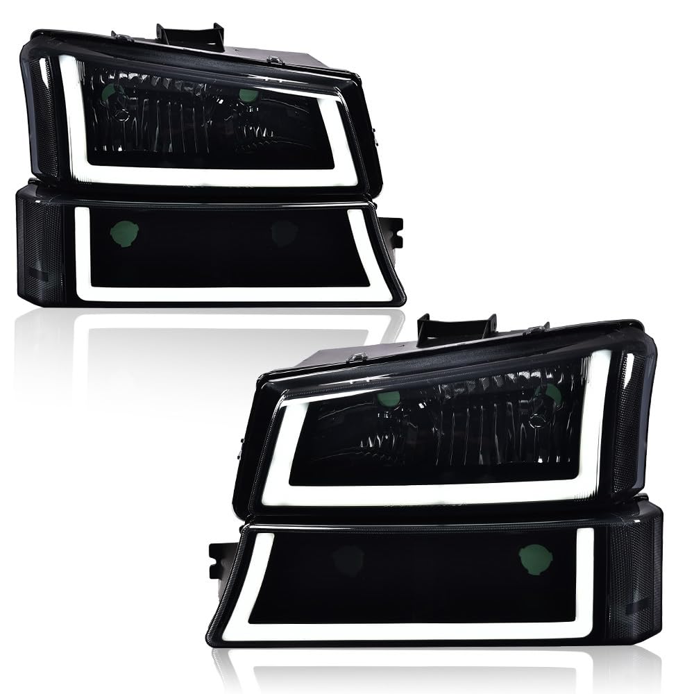 PIT66 LED DRL Headlights Fit 2003-2006 Chevy Silverado 1500/2500/3500 HD