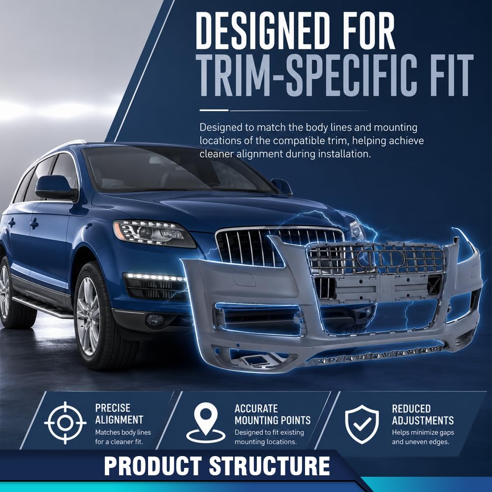 PIT66 Front Bumper Cover PP Blue Fit Audi Q7 S-line & SQ7 2010-2015