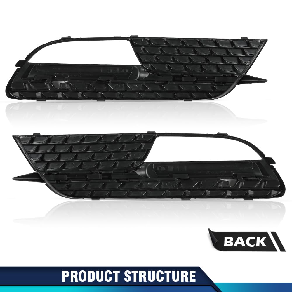 PIT66 Fog Light Grill Cover Front Bumper Lower Grill Panel Driver and Passenger Side Compatible with Audi A5 2012-2016/Fit Audi A5 Quattro 2012-2016 8T0807681H 8T0807682H 8T0-807-681H 8T0-807-682H