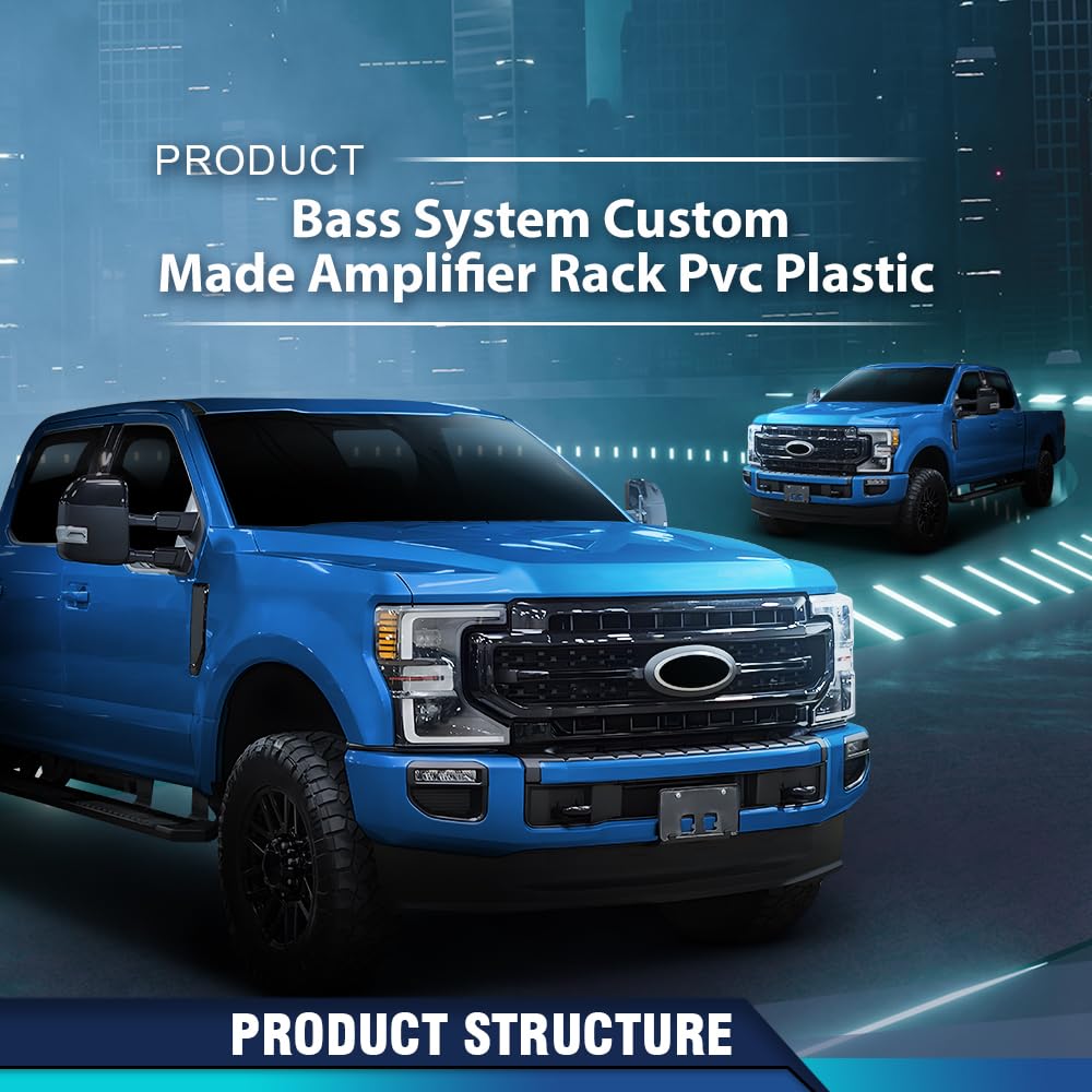 PIT66 Bass System Custom Made Amplifier Rack 1PC Fit Most Popular Trucks/Suvs/Cars with A Lot of Space for Your Bass Amp and Epicenter Black