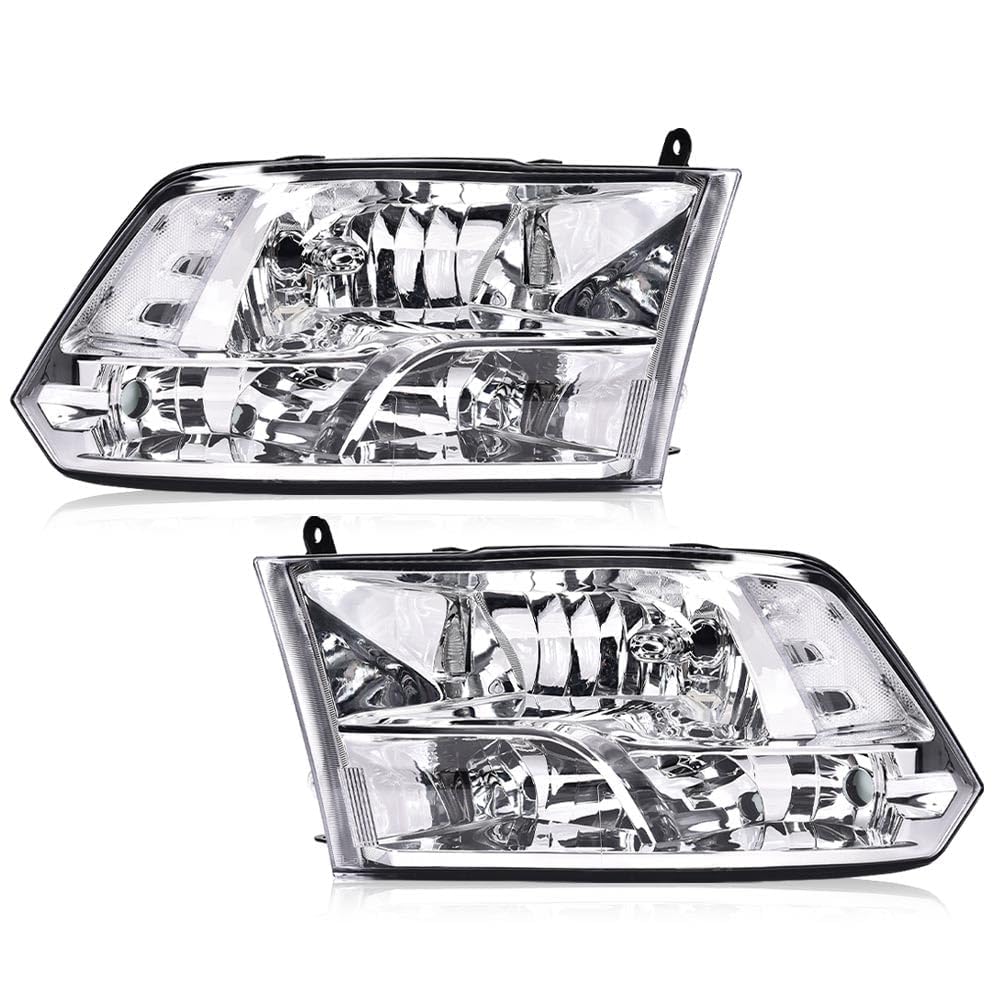 PIT66 Headlights Assembly Fit 2009-2012 Dodge Ram Only for Quad Models