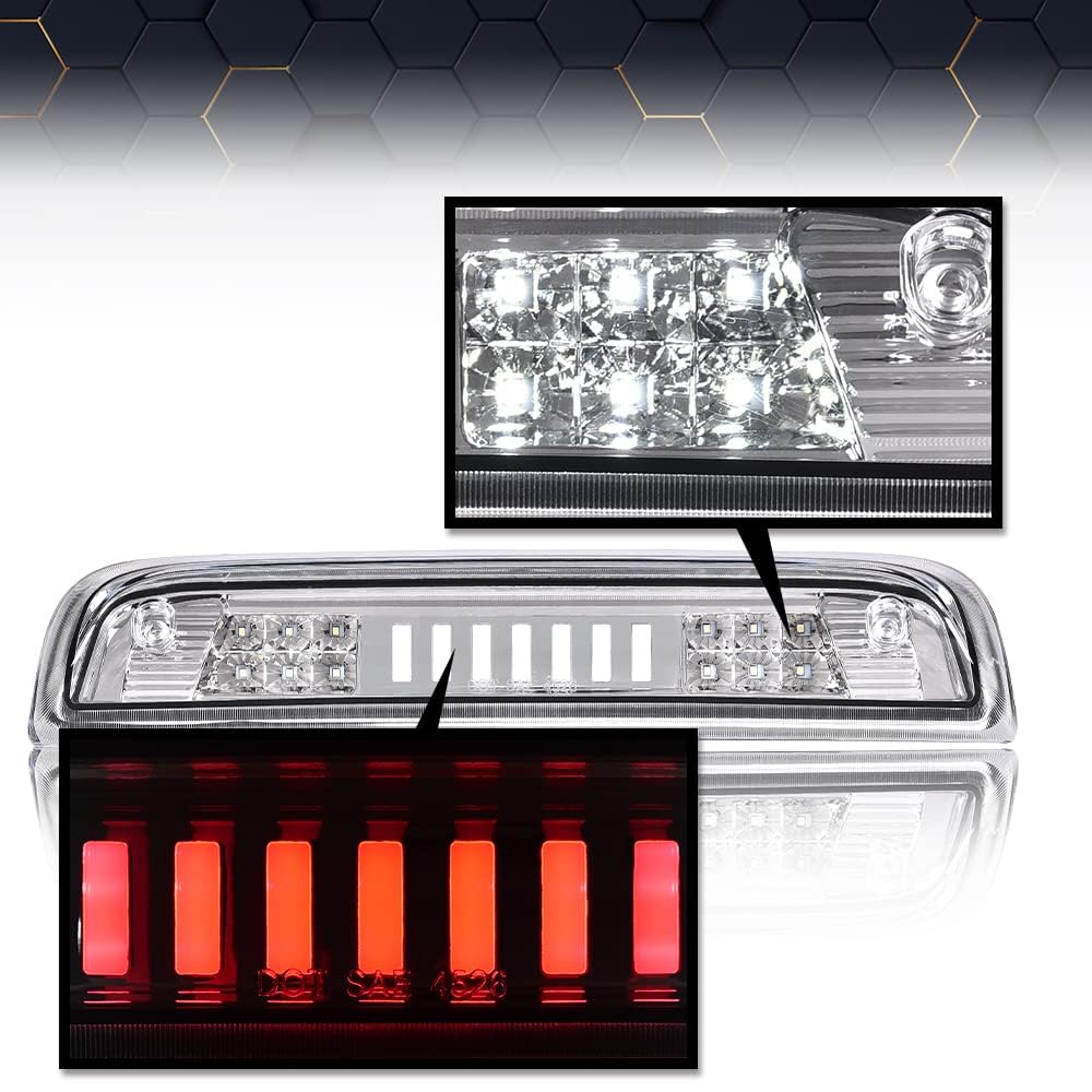 PIT66 Rear Led 3rd Brake Light, Compatible with Chevy Silverado 1500 2014 2015 2016 2017 2018 I Type High Mount Stop Light
