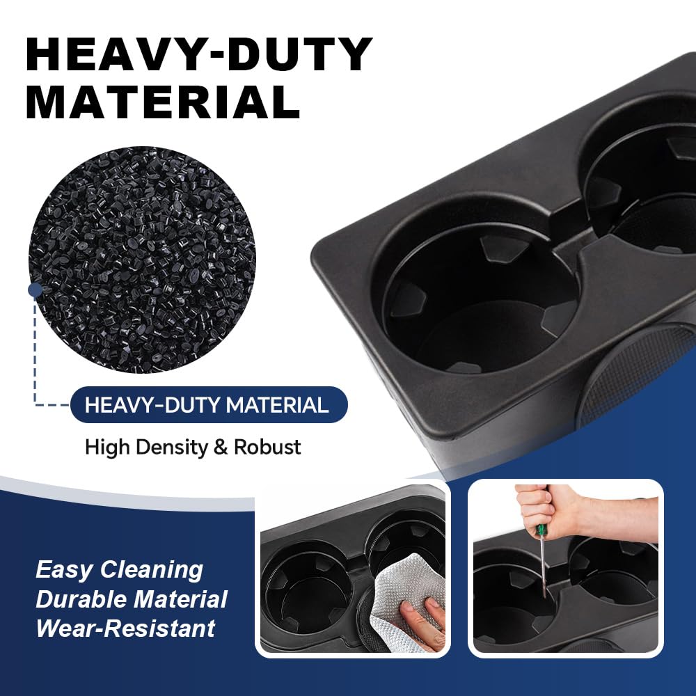 PIT66 Dual Cup Holder Inserts Fit Chevy Silverado GMC Sierra 2007-2014