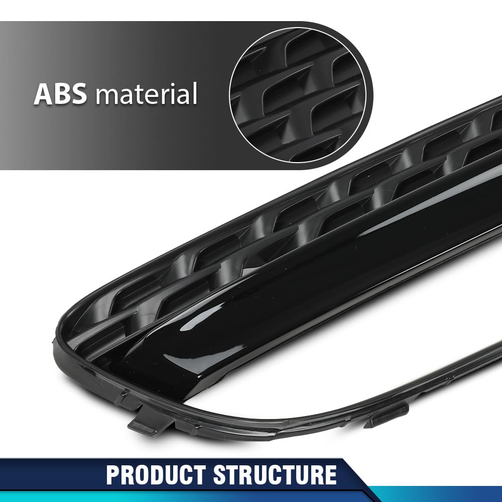 PIT66 Fog Light Grill Cover Front Bumper Lower Grill Panel Driver and Passenger Side Compatible with Audi A5 2012-2016/Fit Audi A5 Quattro 2012-2016 8T0807681H 8T0807682H 8T0-807-681H 8T0-807-682H