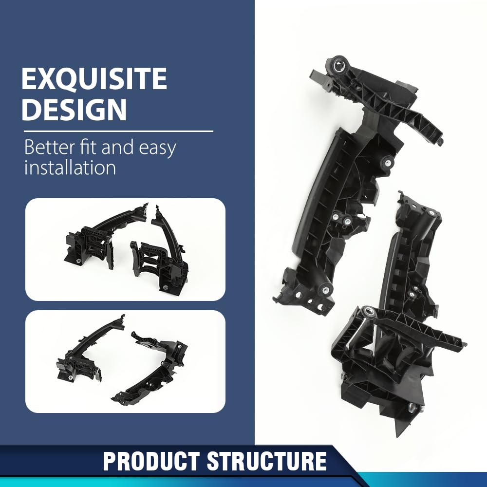 PIT66 Headlight Mount Support Plate Bracket Set Compatible with Audi Q5 (8R) 2009-2012 8R0805607A, 8R0805607B, 8R0805608A, 8R0805608B