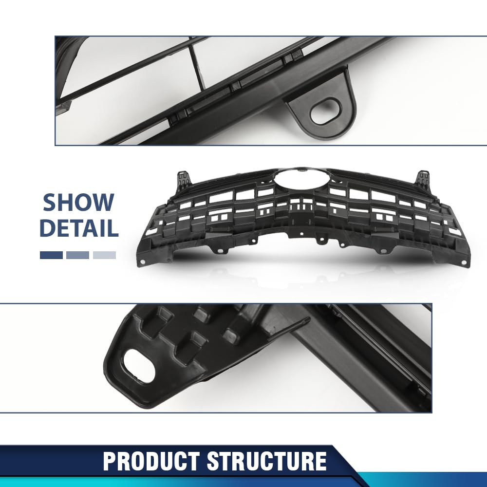 PIT66 Front Grille Assembly Fit Toyota Prius 2012-2015 Black Shell Grill