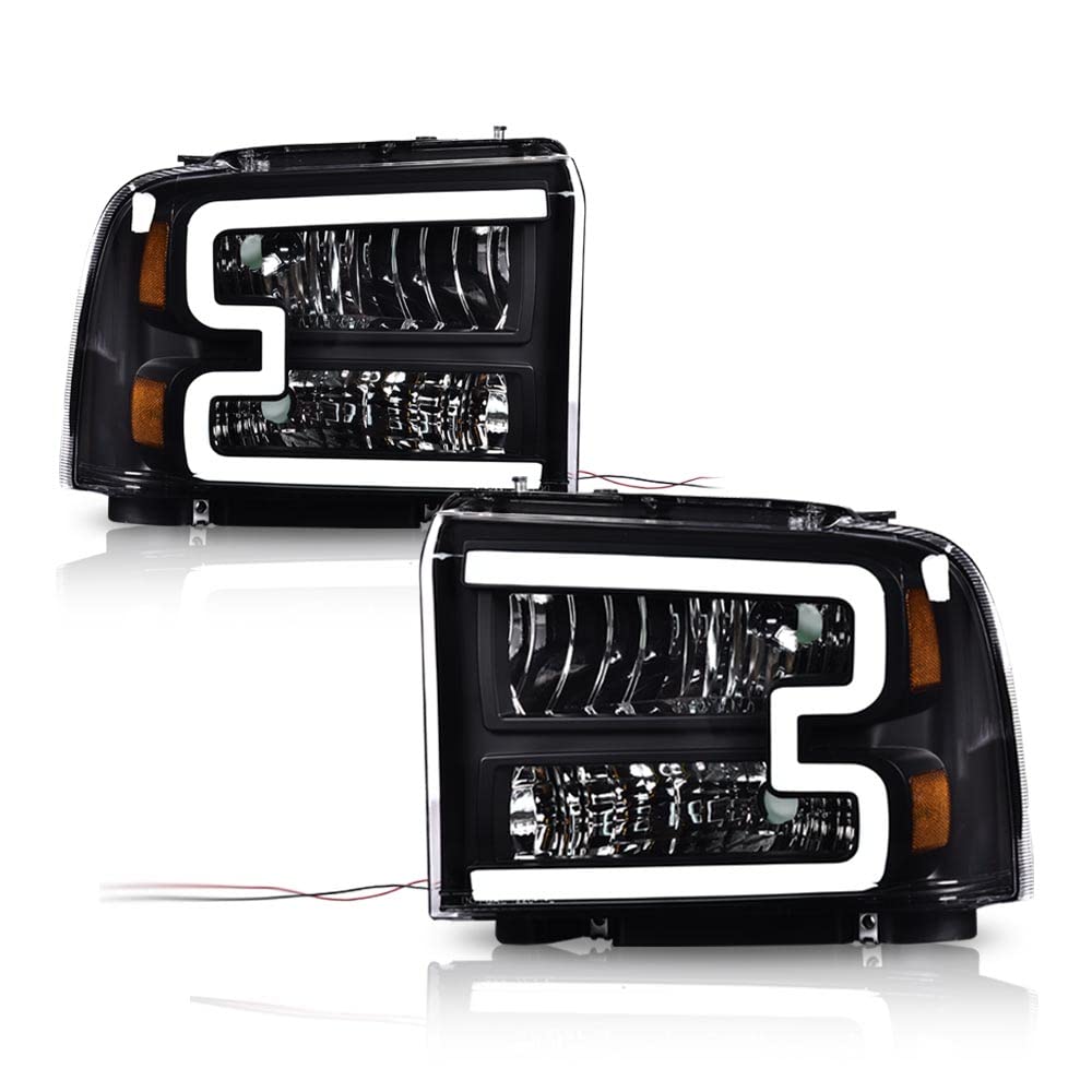 PIT66 LED Headlights Assembly Fit 2005-2007 Ford F250-F550, 05 Excursion