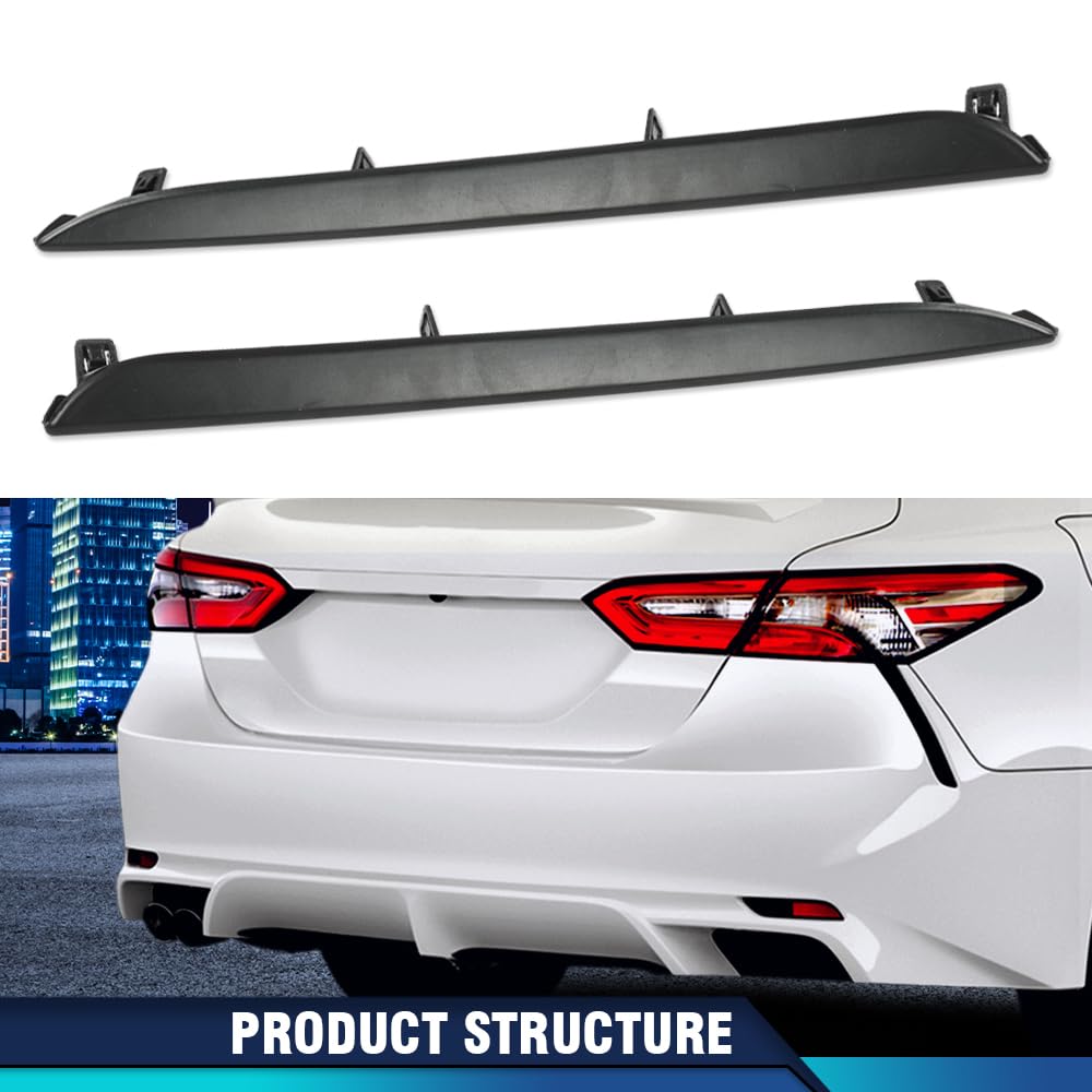 PIT66 Rear Bumper Lower Trim Molding Compatible with Toyota Camry SE XSE 2018-2021 5272306010, 5272406010 Black Left & Right