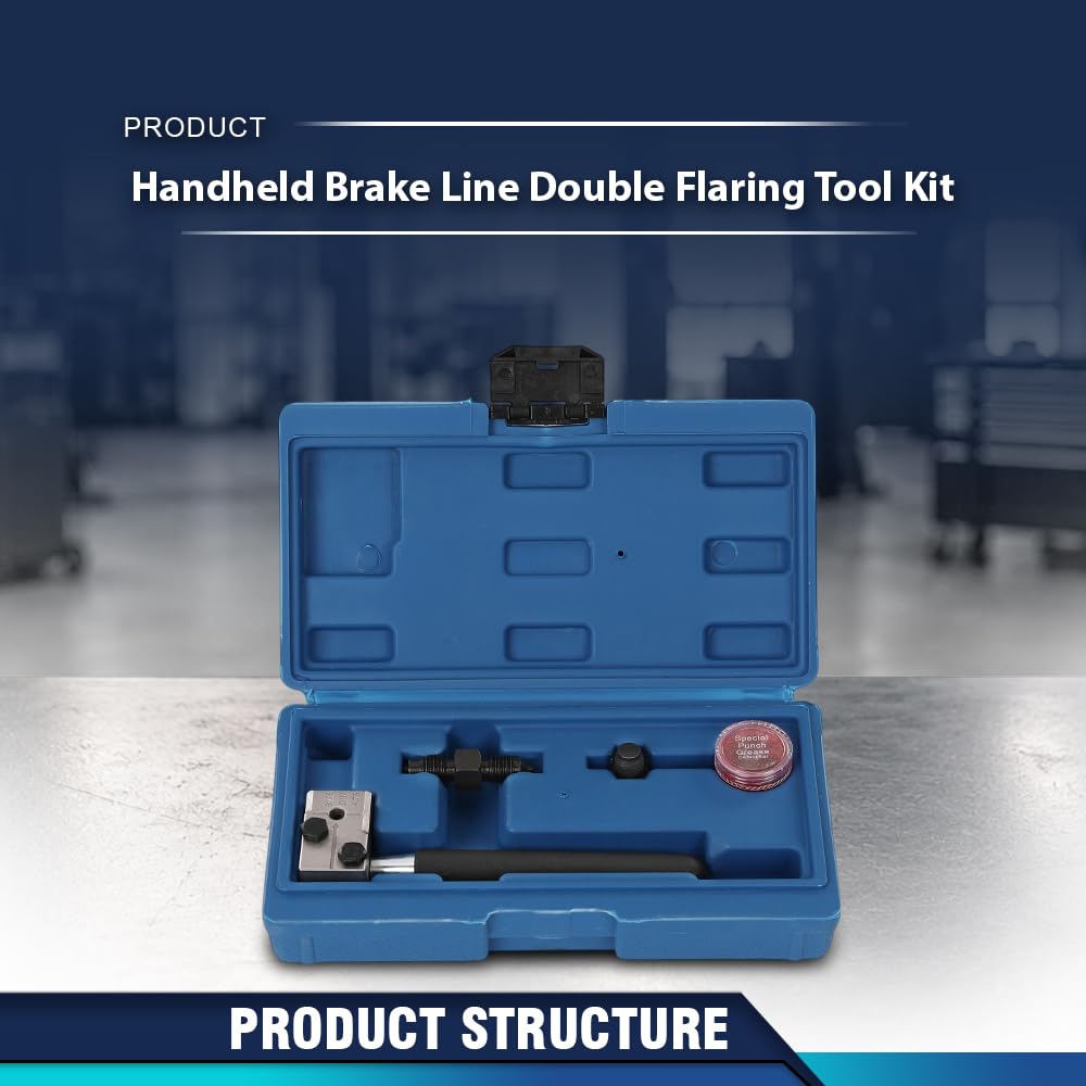 PIT66 3/16 Inch Brake Line Flaring Tool Kit, Double Flare Tubing Tool,