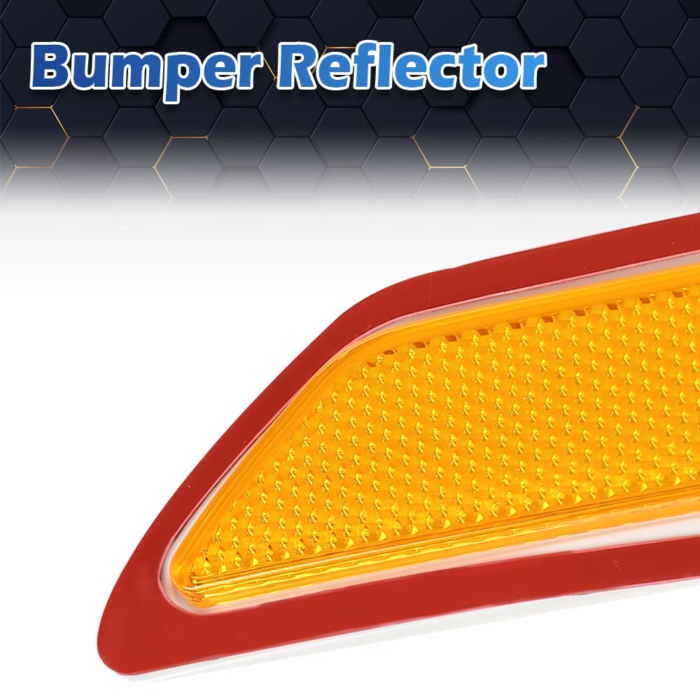 PIT66 Bumper Reflector, Compatible with 2012-2015 BMW 320i/328i/335i & 2014-2015 BMW 328d/ActiveHybrid 3 Base, Front Driver & Passenger Side, Orange #63147274522#BM2555102