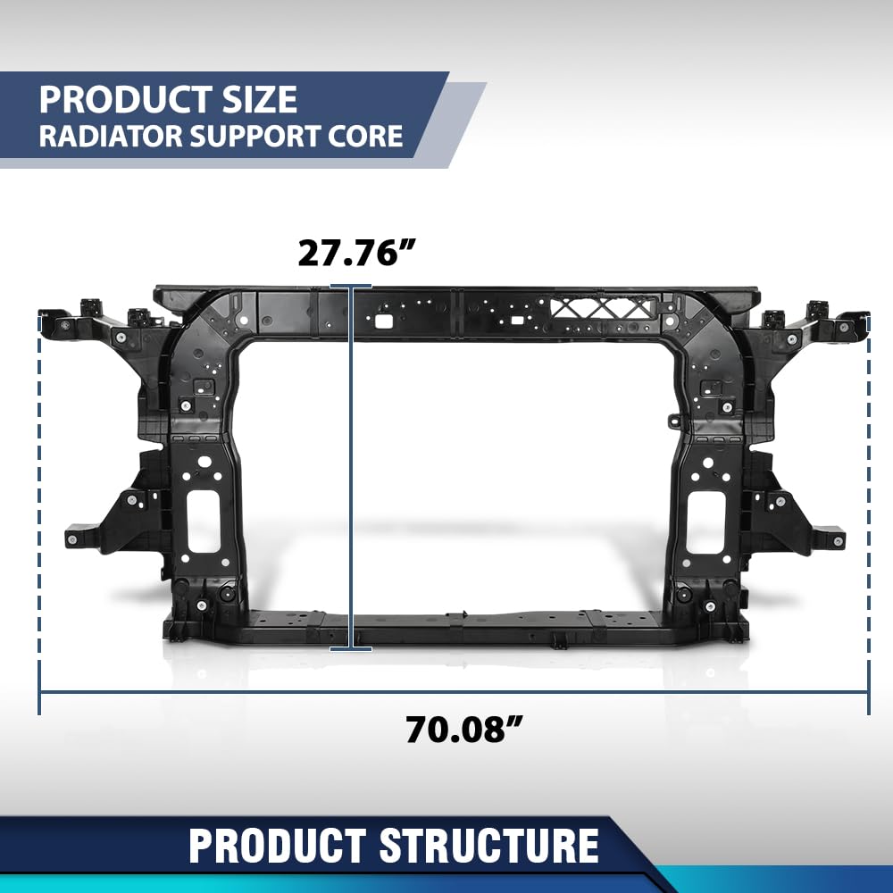 PIT66 Radiator Support Core Compatible with Hyundai Palisade 2020 2021 2022 64101S8000, HY1225214 Black