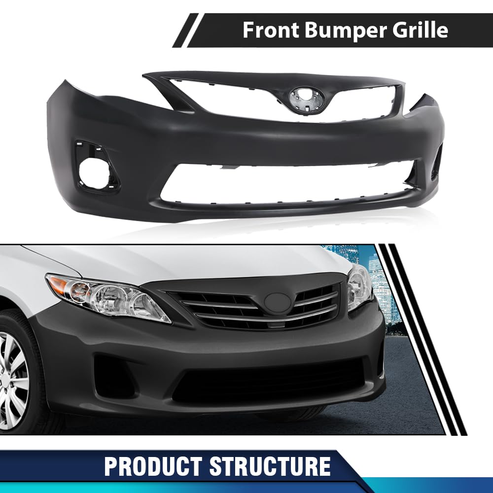 PIT66 Primed Front Bumper Cover Fit Toyota Corolla 2011-2013
