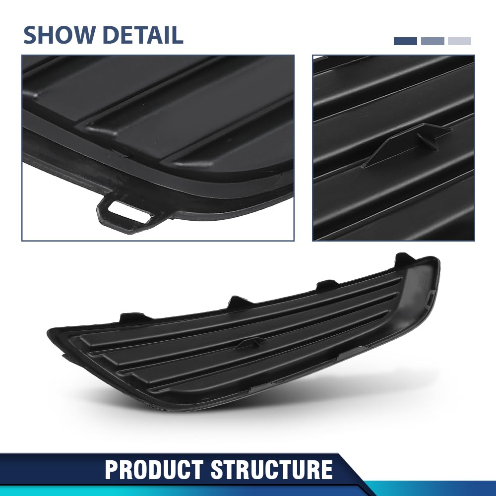 PIT66 Fog Light Cover Front Left Driver Side Black Compatible with Ford Focus S 2015-2017, Fit Ford Focus SE 2018, F1EZ17B814B, FO1038150
