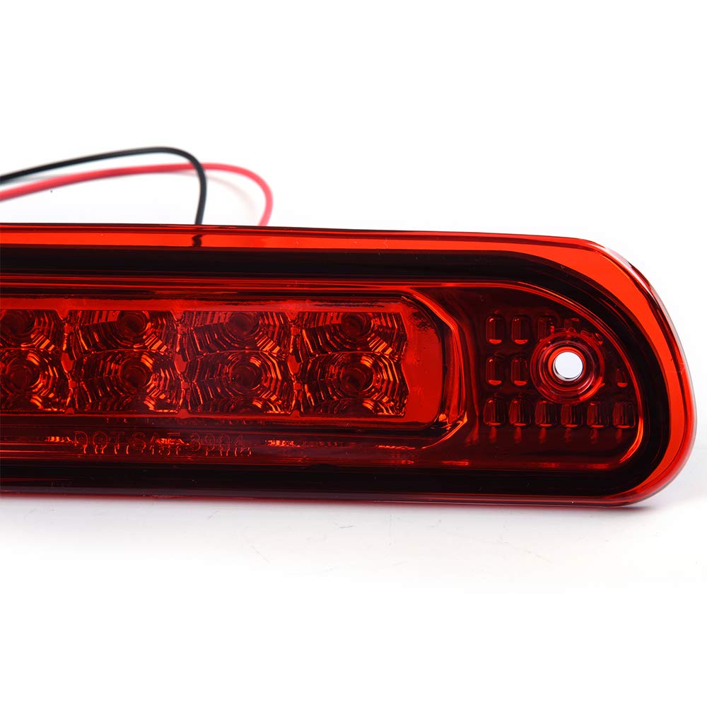 PIT66 LED 3rd Brake Light, Compatible with 99-04 Jeep Grand Cherokee High Mount Third Stop Tail Parking Light Chrome Housing Red Lens