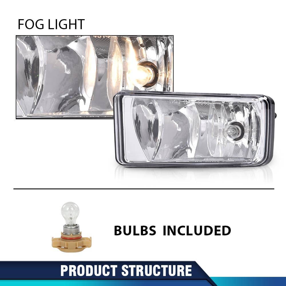PIT66 Bumper End Caps & Fog Lights, Fit Chevy Silverado 1500 2007-2013