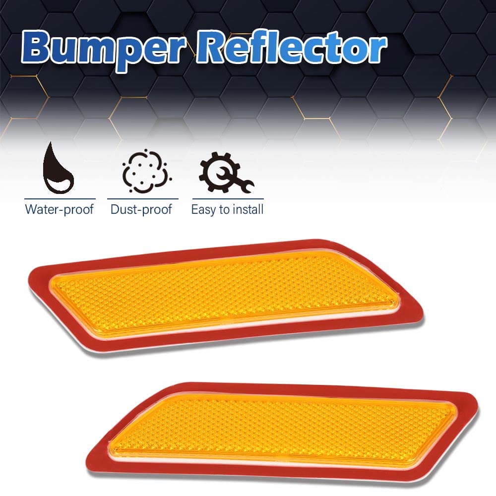 PIT66 Bumper Reflector, Compatible with 2012-2015 BMW 320i/328i/335i & 2014-2015 BMW 328d/ActiveHybrid 3 Base, Front Driver & Passenger Side, Orange #63147274522#BM2555102