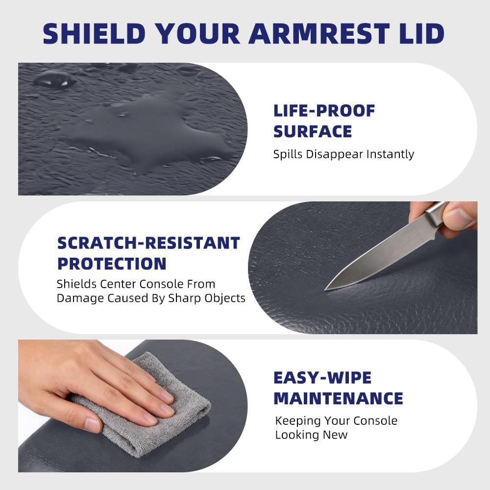 PIT66 Center Console Armrest Lid, Fit Ford Explorer 1997-2000 Gray