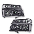 PIT66 Headlight Assembly Compatible with 2004-2012 Chevy Colorado/04-12 GMC Canyon/06 Isuzu i-280 i-350/07-08 Isuzu i-290 i-370 Clear Lens Black Housing Clear Reflector Halogen Headlamp