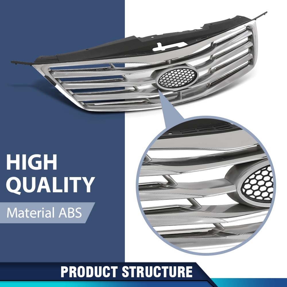 PIT66 Front Bumper Grille w/Chrome Trim Fit Hyun.dai Azera 2012-2014