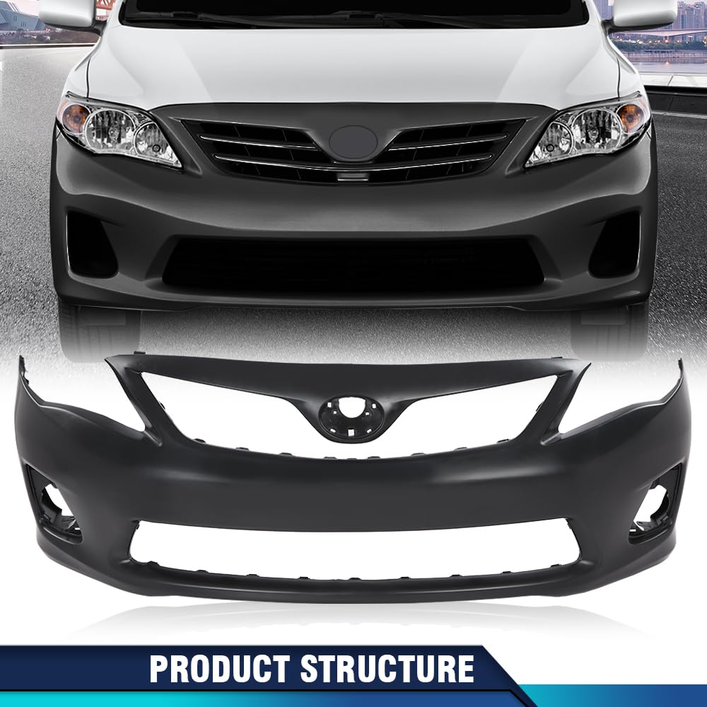 PIT66 Primed Front Bumper Cover Fit Toyota Corolla 2011-2013