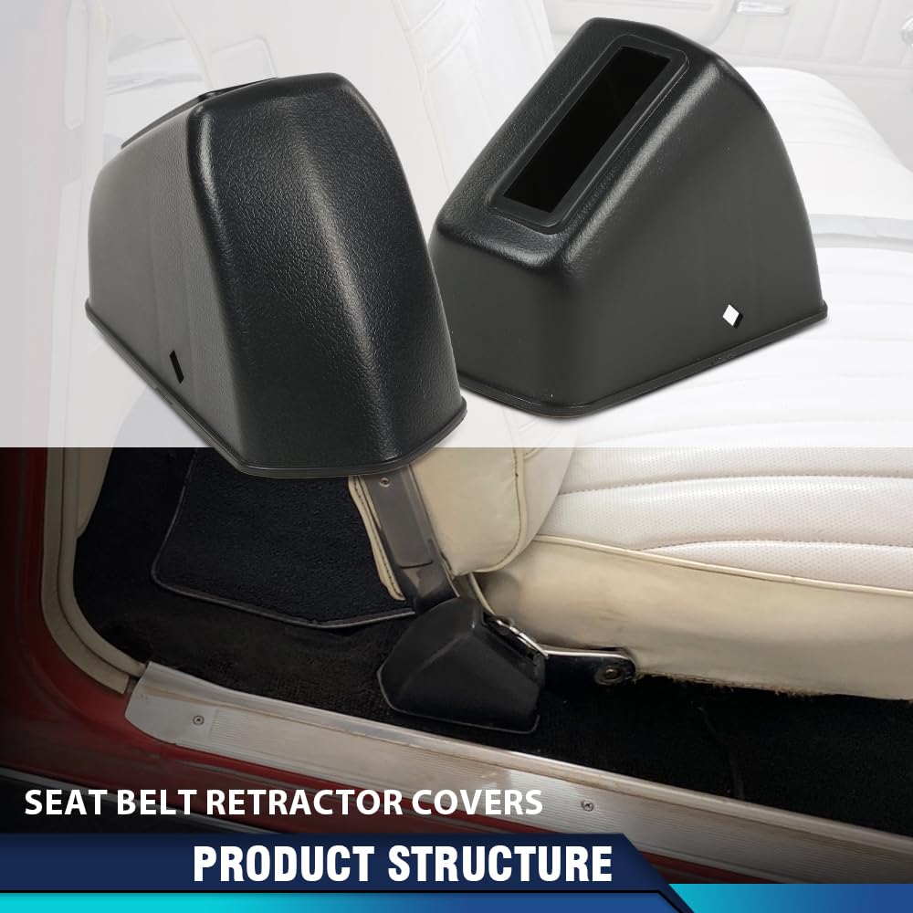 PIT66 Front Bench/Bucket Seat Belt Retractor Covers Compatible with 1967-1972 A-body Chevelle, GTO, 442, GS/Fit 1970-1972 Monte Carlo and 1969-1972 Grand Prix