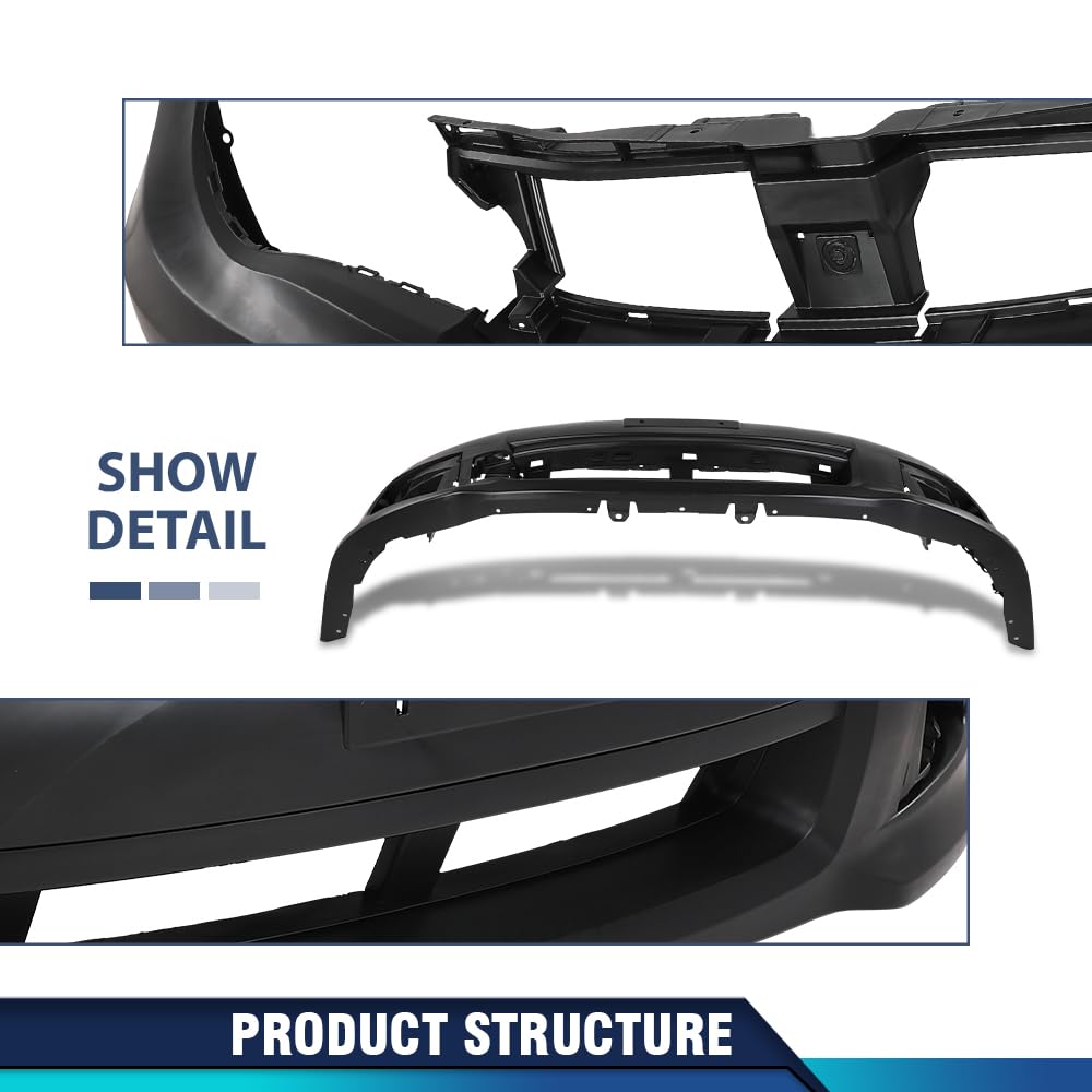 PIT66 Front Bumper Cover Primed Compatible with Su.baru Impreza (submodel: WRX, WRX Limited, WRX Premium, WRX STI, WRX STI Limited) 2011-2014 57704FG113, SU1000167 Black PP
