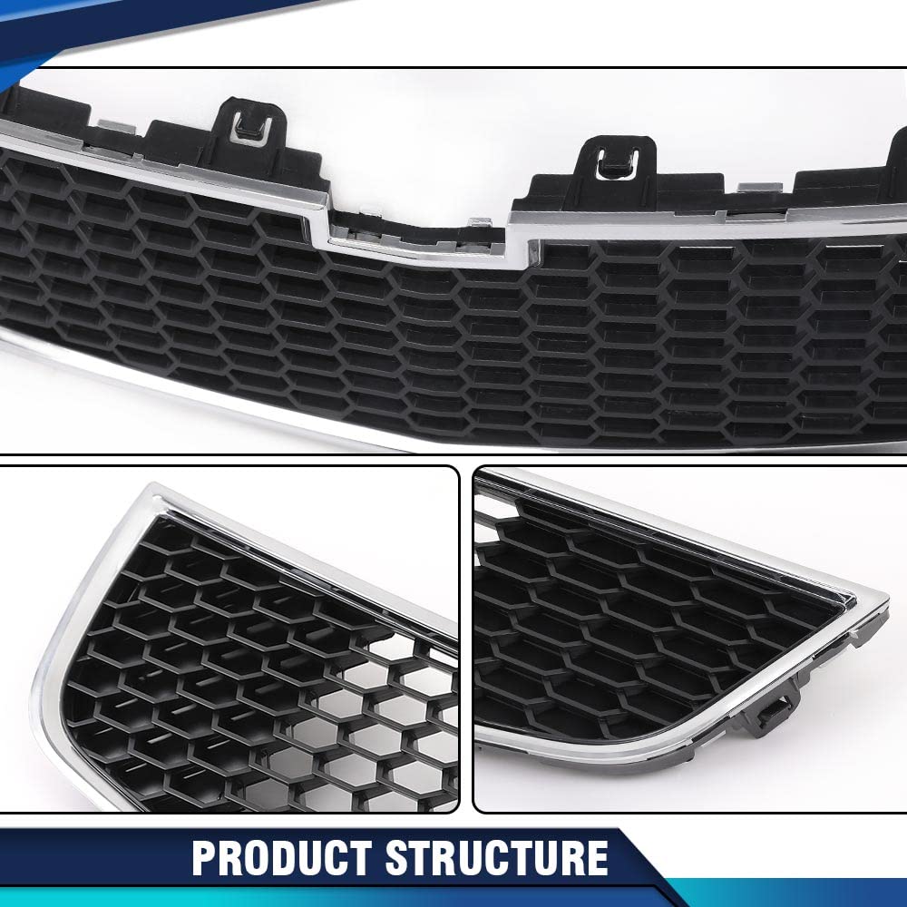 PIT66 Front Upper & Lower Grille Compatible with Chevy Cruze 2011-2014